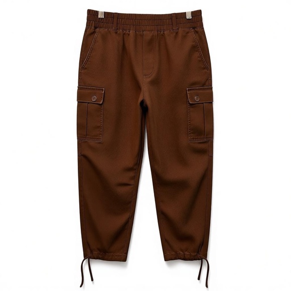 FOREVER 21 Brown Cargo Jogger Pants M | Y2K Athleisure Utility Streetwear Urban - Picture 2 of 11